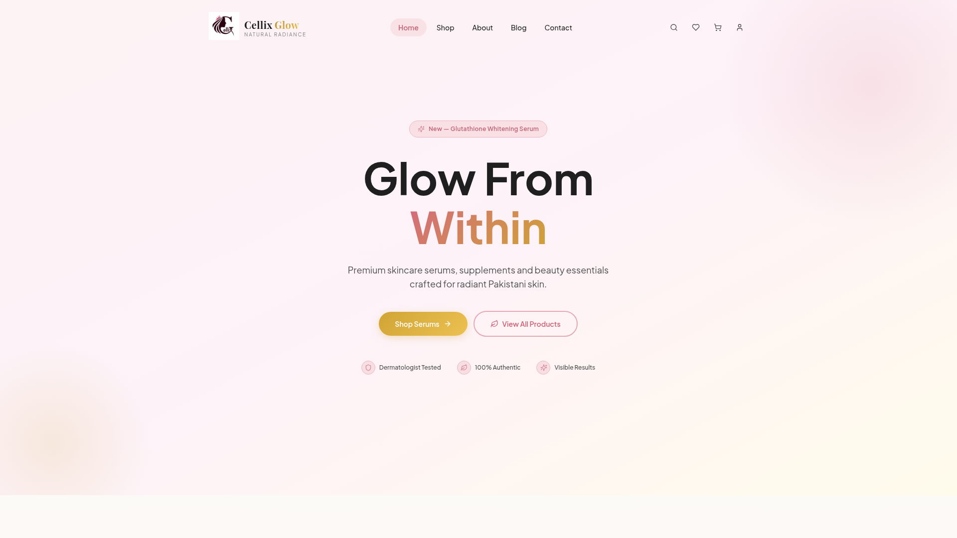 CellixGlow website screenshot